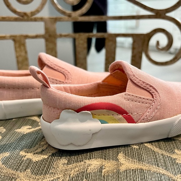 Old Navy Other - Old Navy Pink Kids Slip-On Sneakers with Rainbow Accent size 12.5